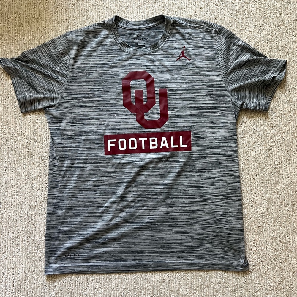 Nike Gray Heather OU Football Short Sleeve Tee